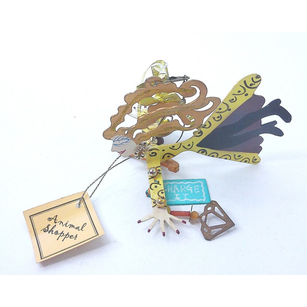 Vintage Silvestri Fanciful Flights Karen Rossi Animal Shopper Christmas Ornament - Picture 6 of 7
